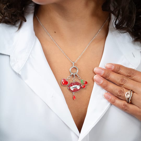 Light Siam Filagree Heart Austrian Crystal Charm by Bead Landing™